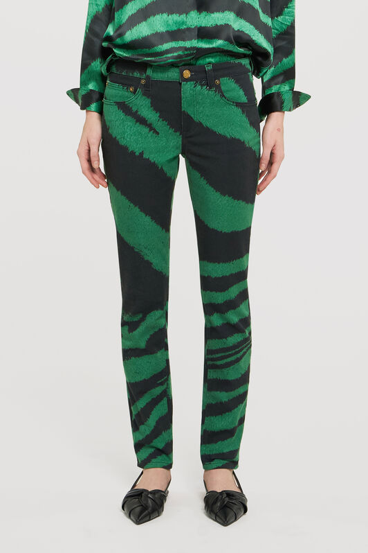 RC Skinny fit jeans with Zebra Tribute print Green UWJ232-DAP26