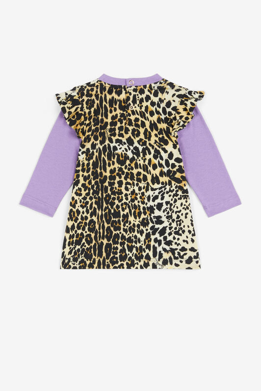 JU Abito con stampa Leopard Viola NJT153-JMC48