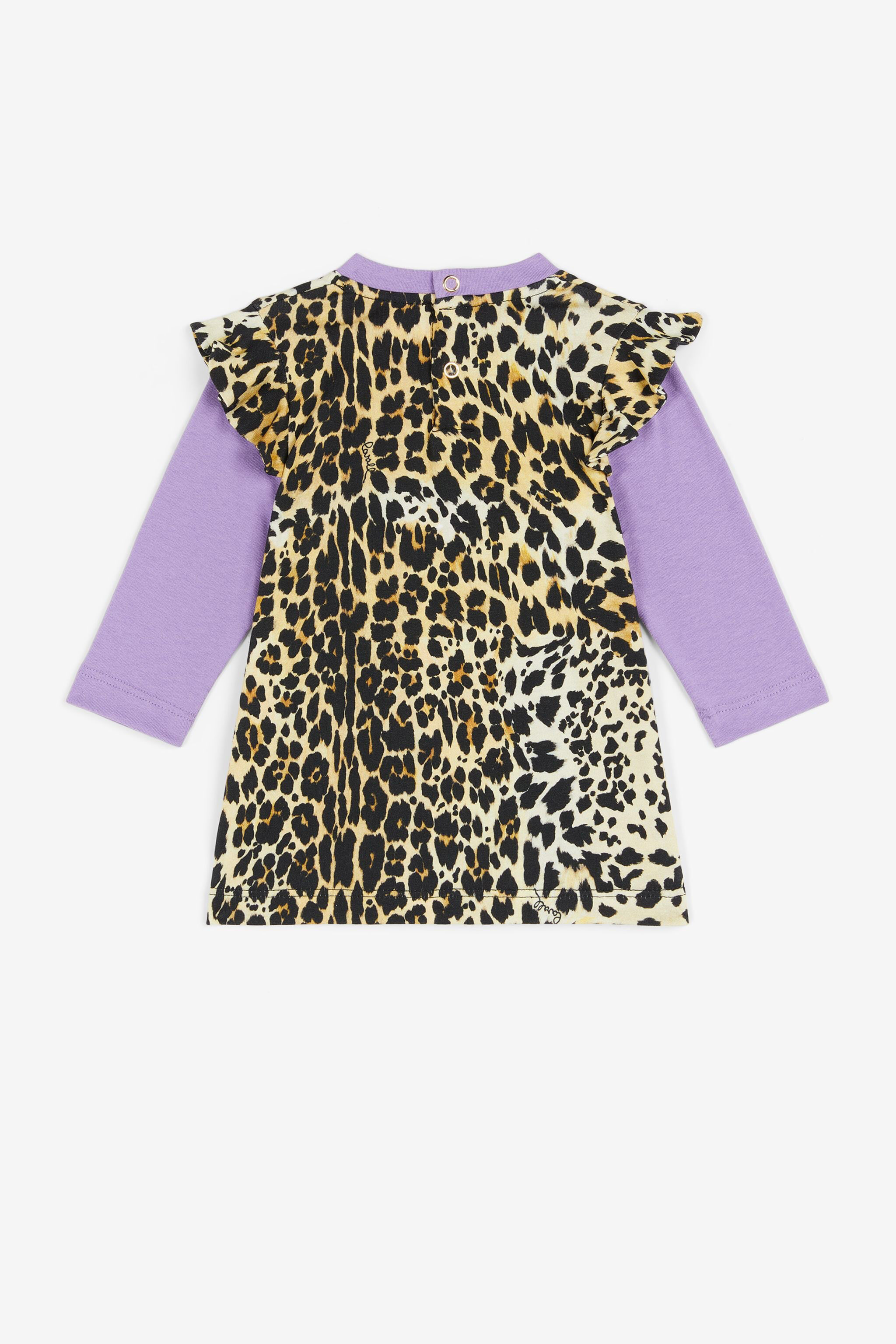 JU Abito con stampa Leopard Viola NJT153-JMC48