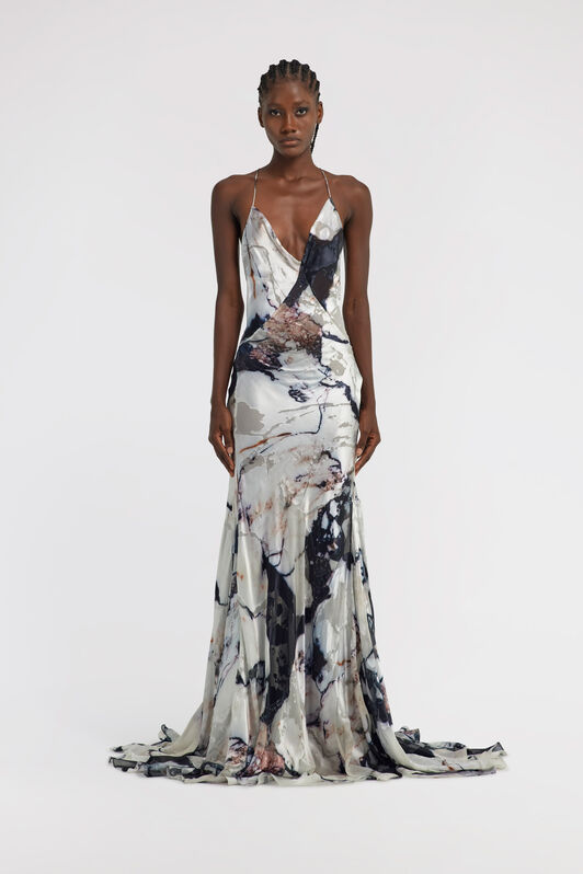 RC Marble Print Dress Black/White TWT162-HEN18