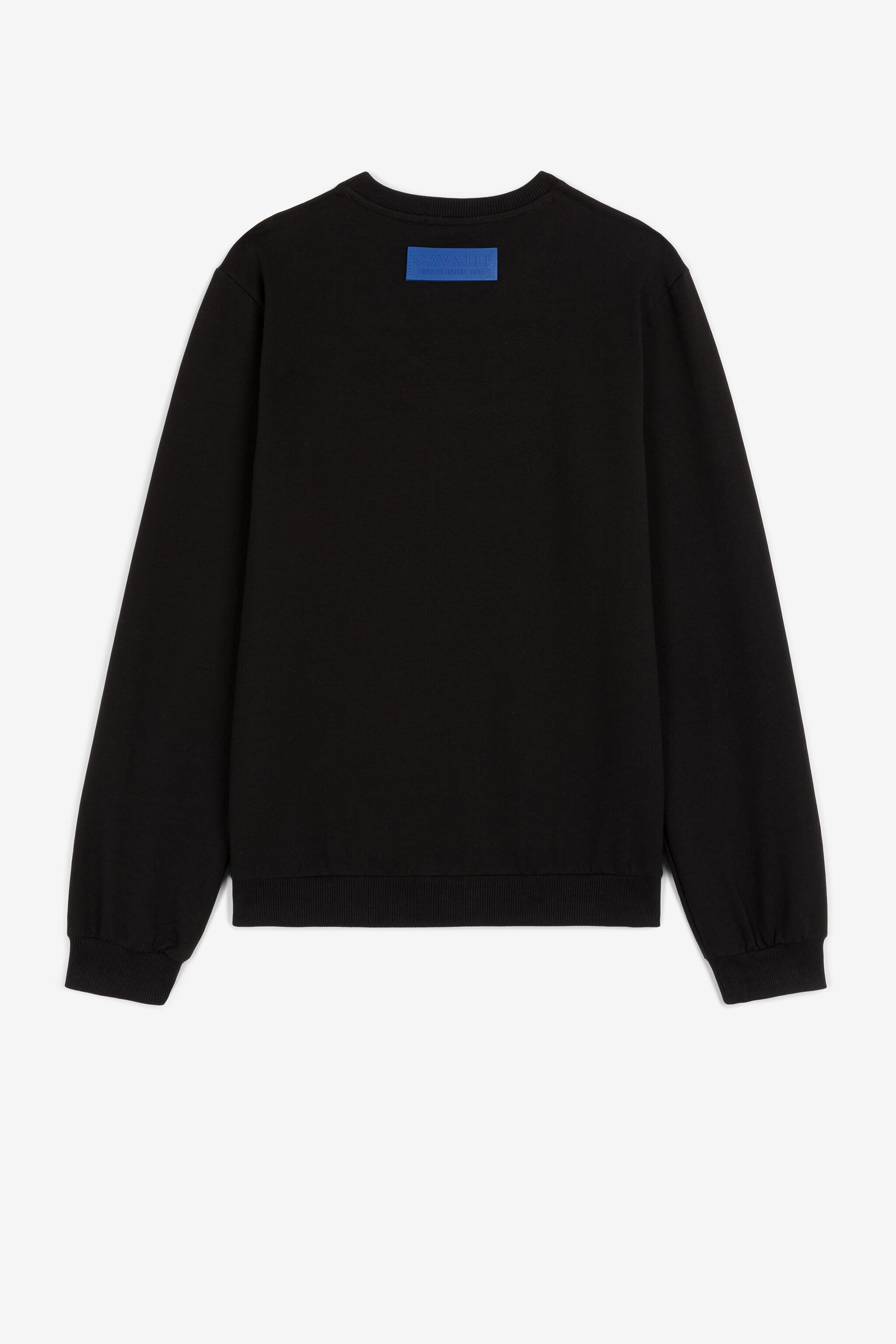 JU Zebra-print cotton sweatshirt Dark blue PJT981-CF050