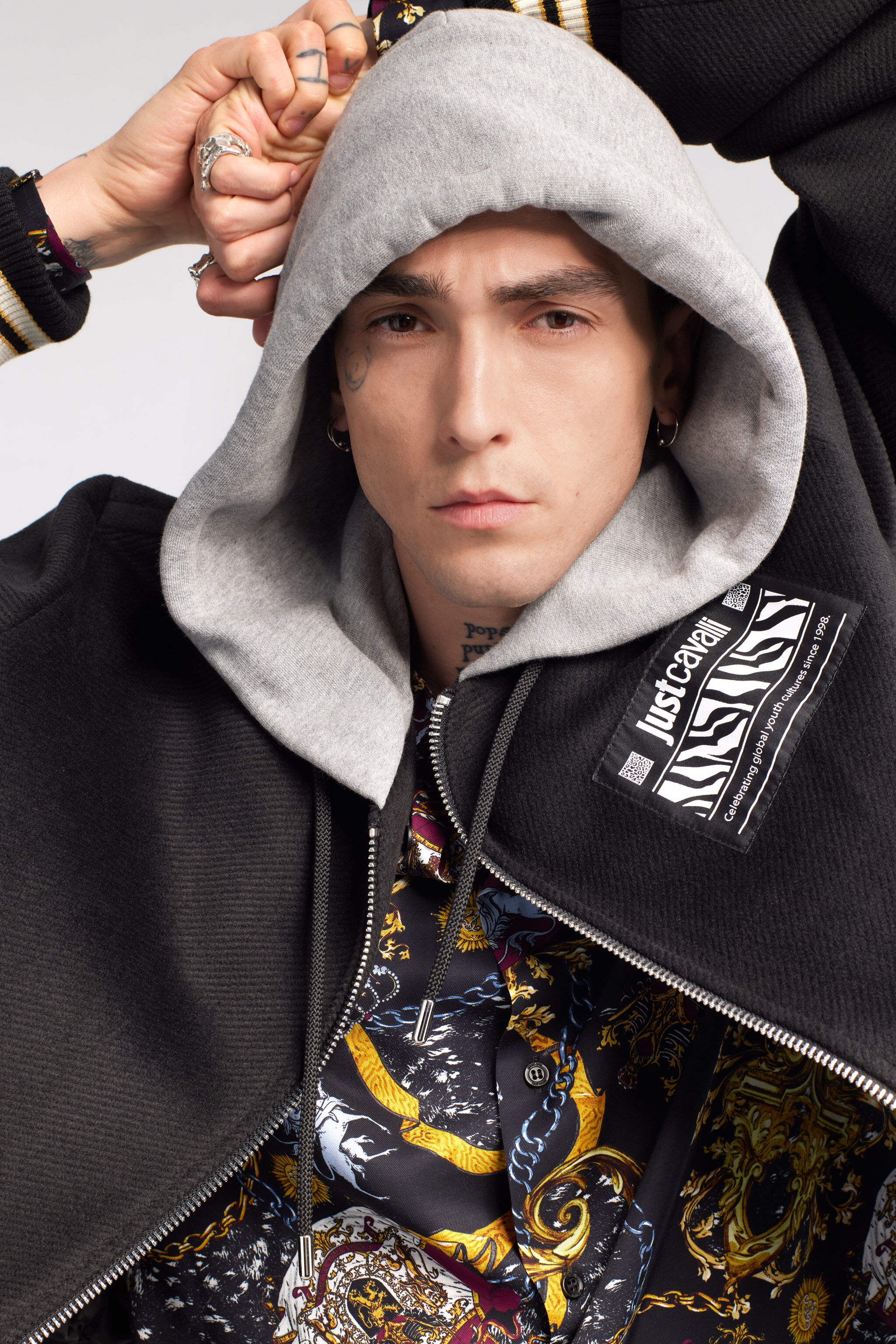 JC Giacca felpata logo Just Cavalli Nero RRT023-RR285