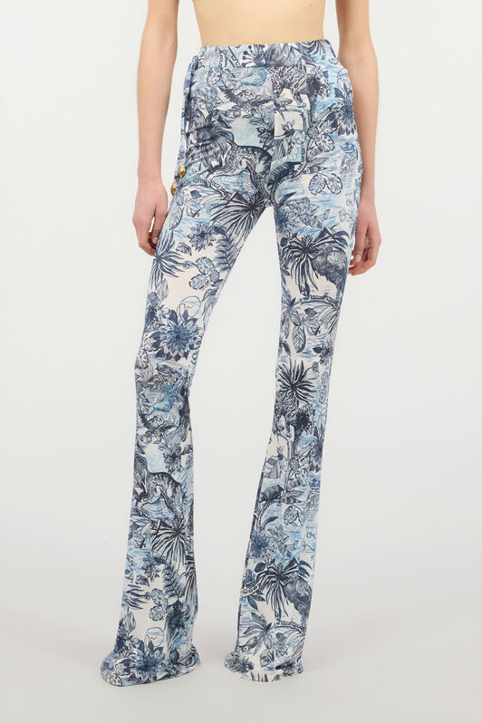 JC Pantalon Évasé Avec Imprimé Sur Toute La Surface Bleu clair UFT086-UF125