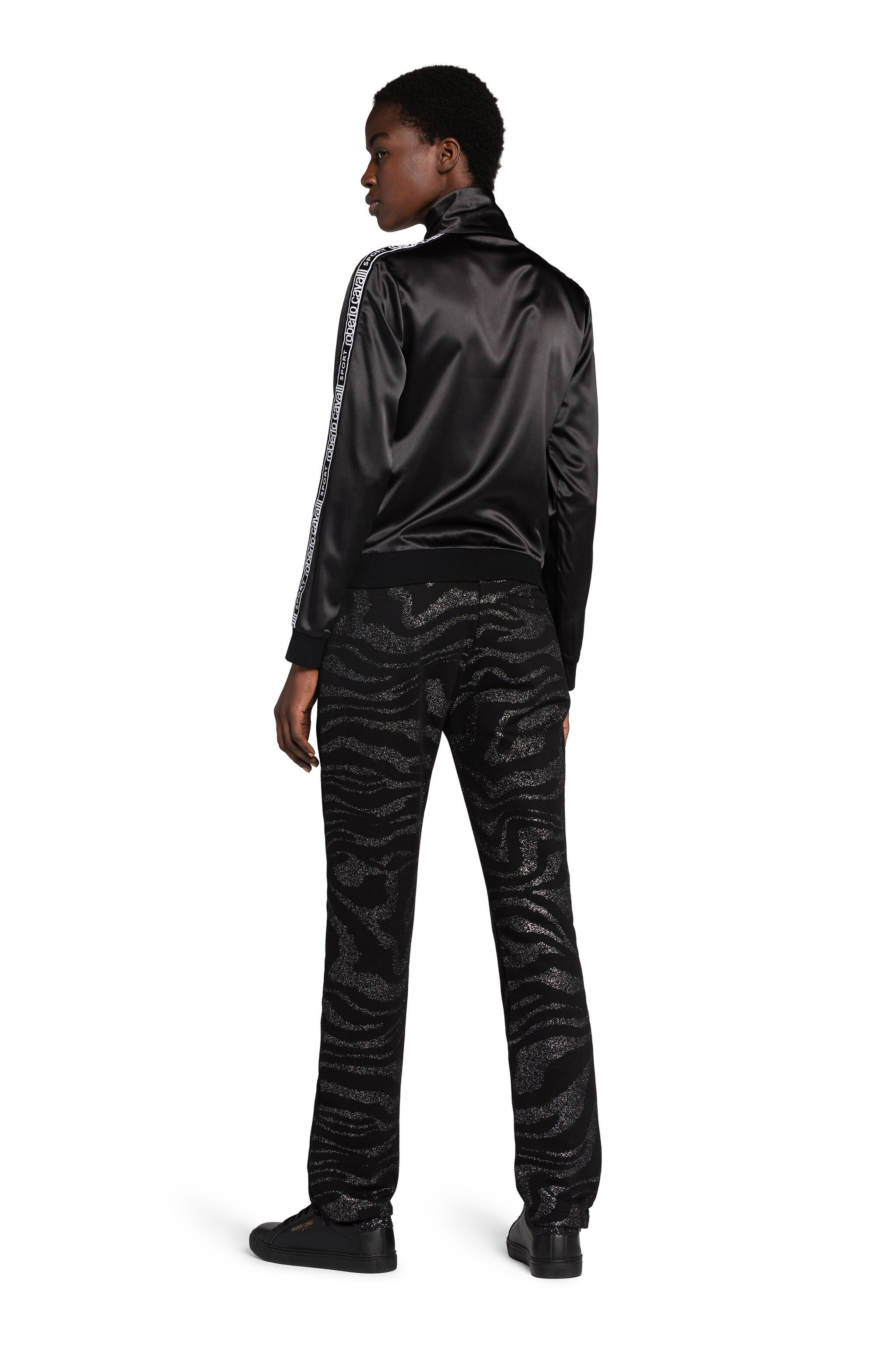 UG Glitter-Embellished Tiger-Print Track Pants BLACK LYY02P-CF060