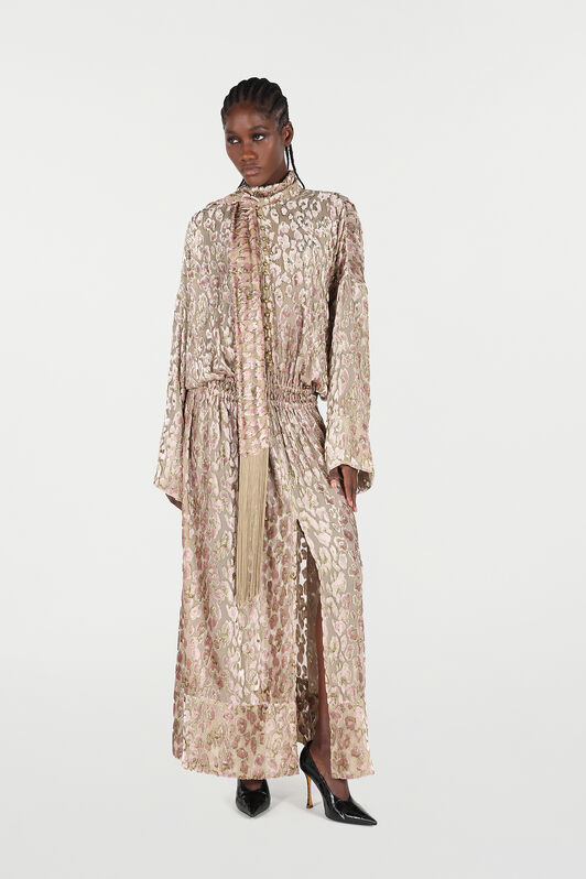 RC Long Dress with All-Over Animal Print RC Long Dress with All-Over Animal Print ROSA/ORO VQT198-FC005
