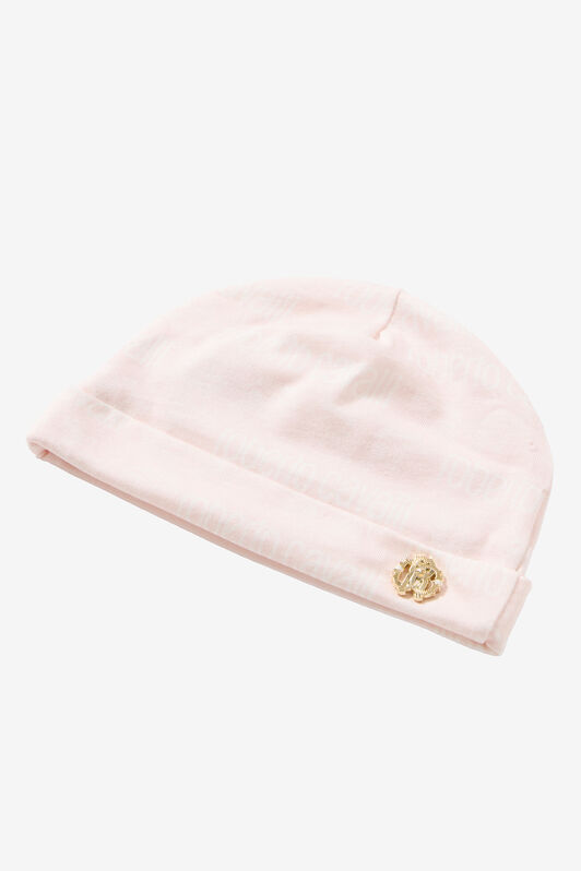 JU Romper Suit And Hat Set With Logo JU Romper Suit And Hat Set With Logo Pink UJT818-JFO34