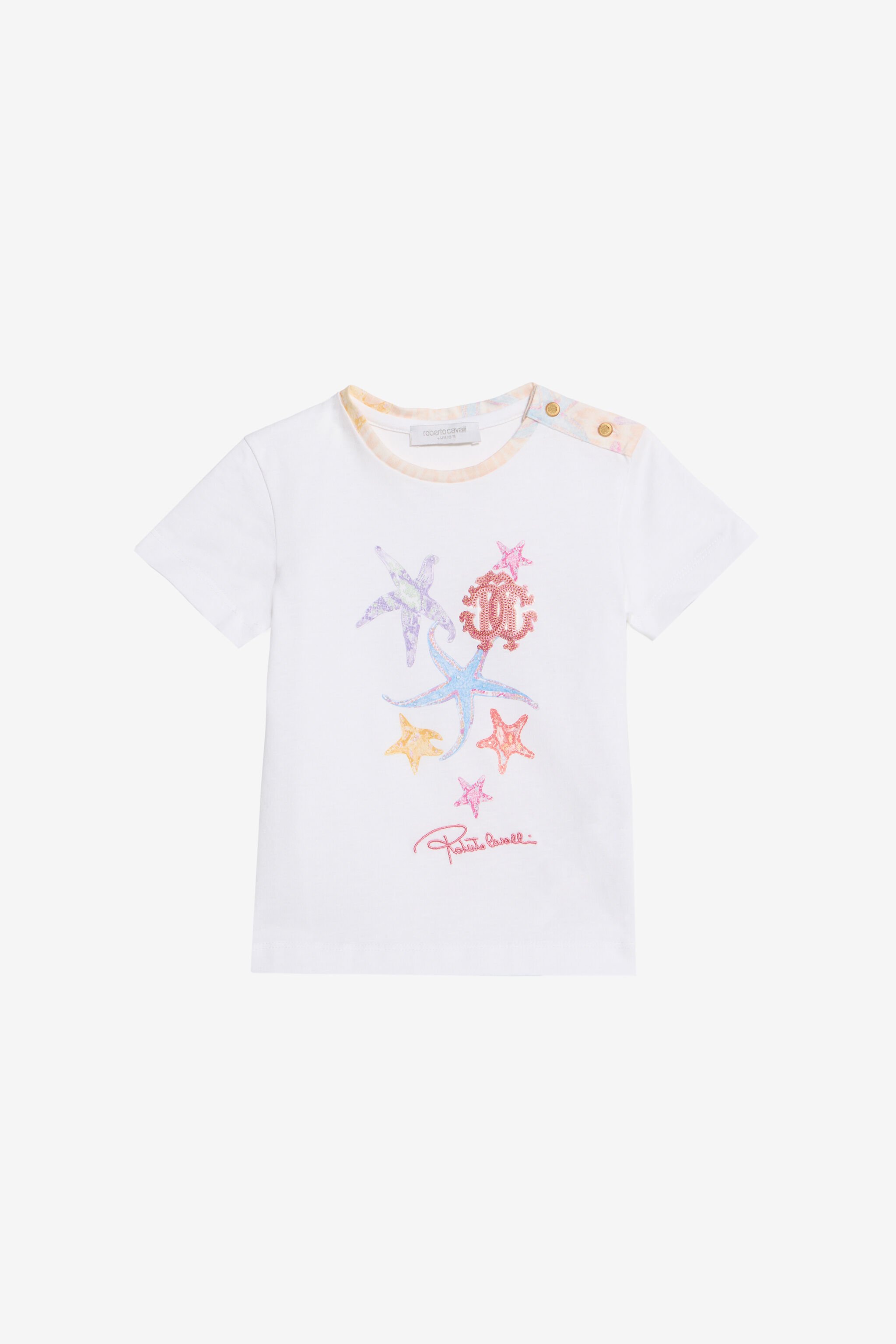 JU White T-shirt with RC Logo MILKY WHITE WJT600-JD001