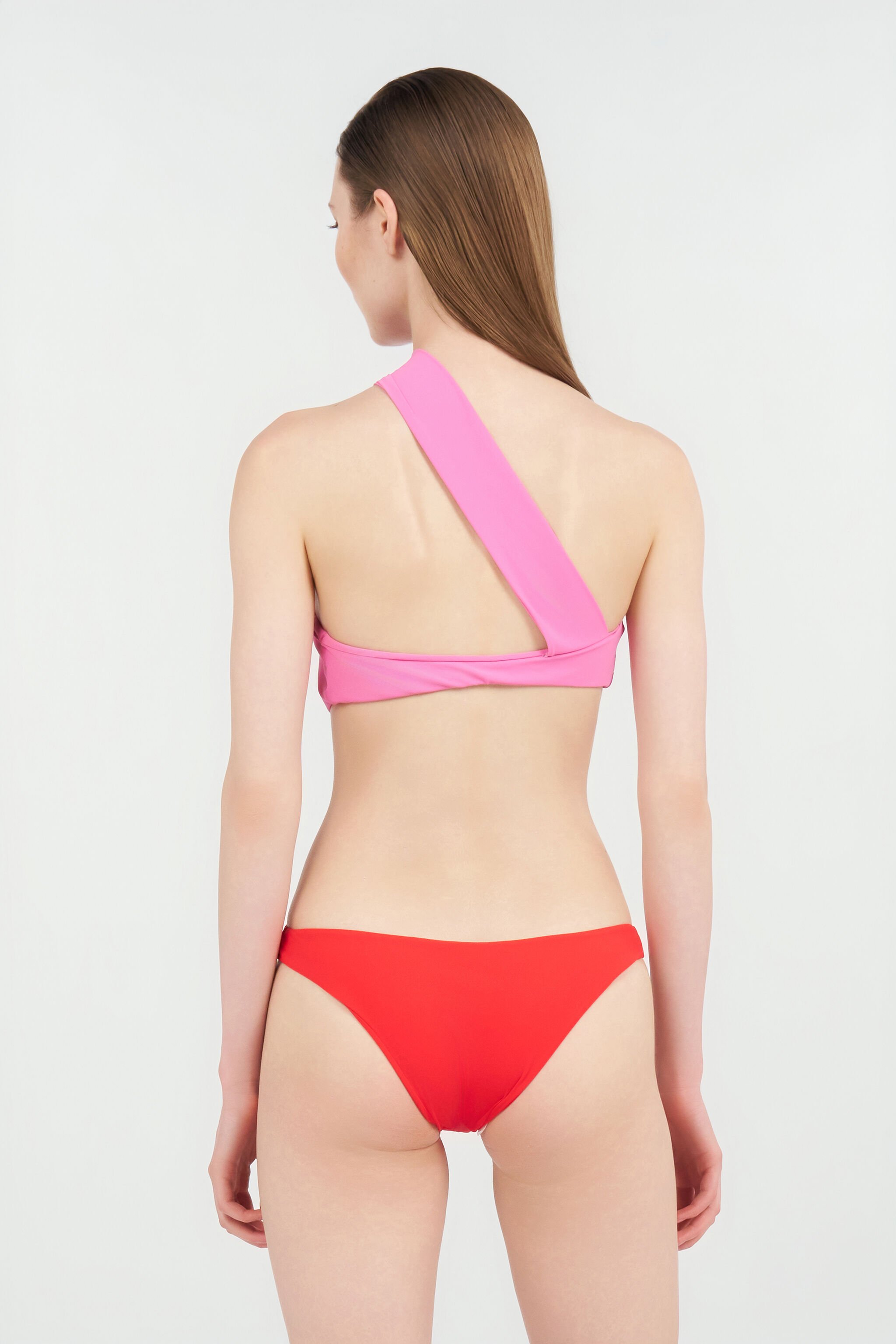 RC Asymmetrical One-Piece Swimsuit with Jewel Detail PINK/RED WQW004-LL030