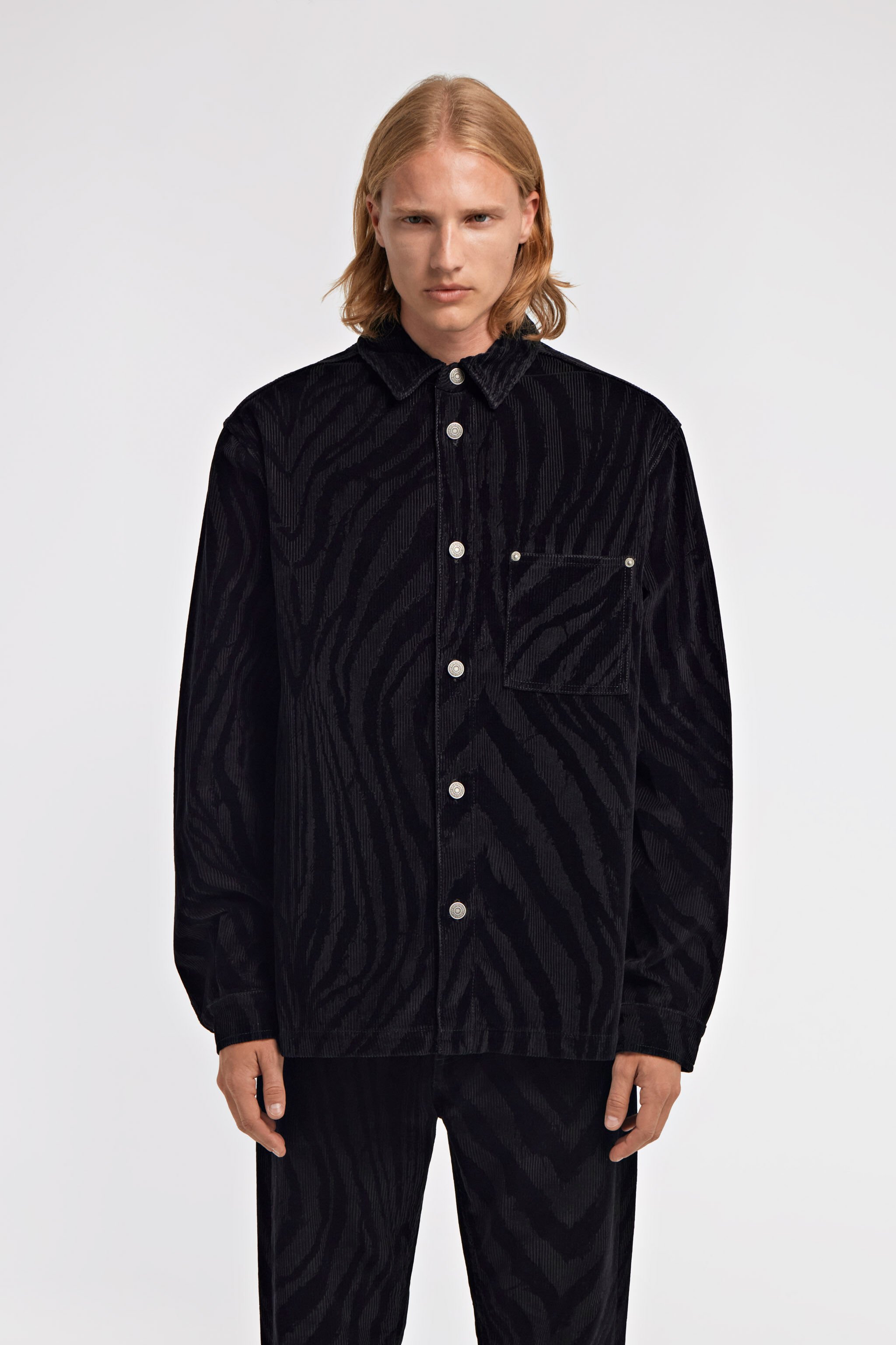 RC Zebra print Shirt Schwarz TRT775-VKB79