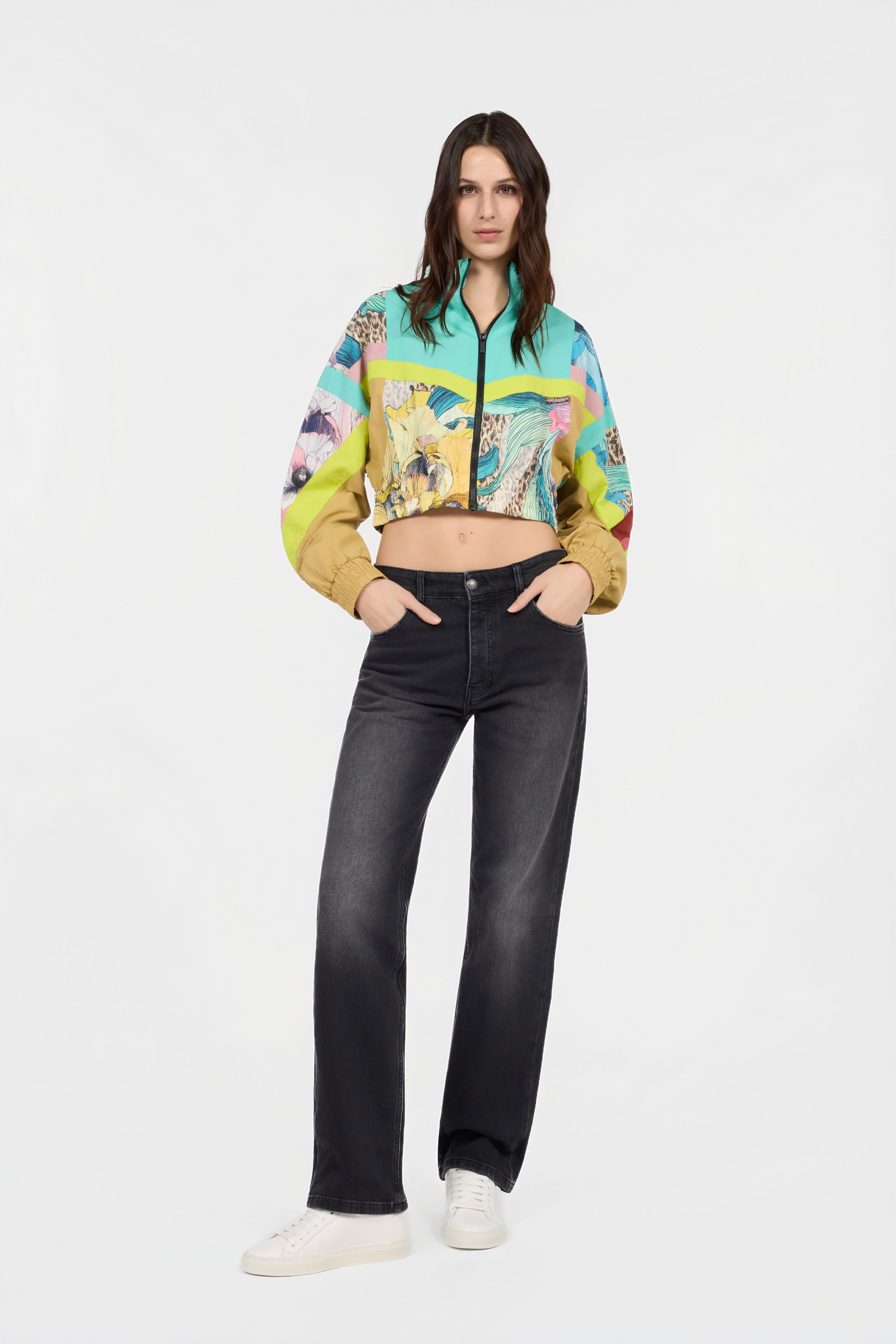 JC Windbreaker im Flower Multicolor Print MULTICOLOR SCURO UFT198-UF264