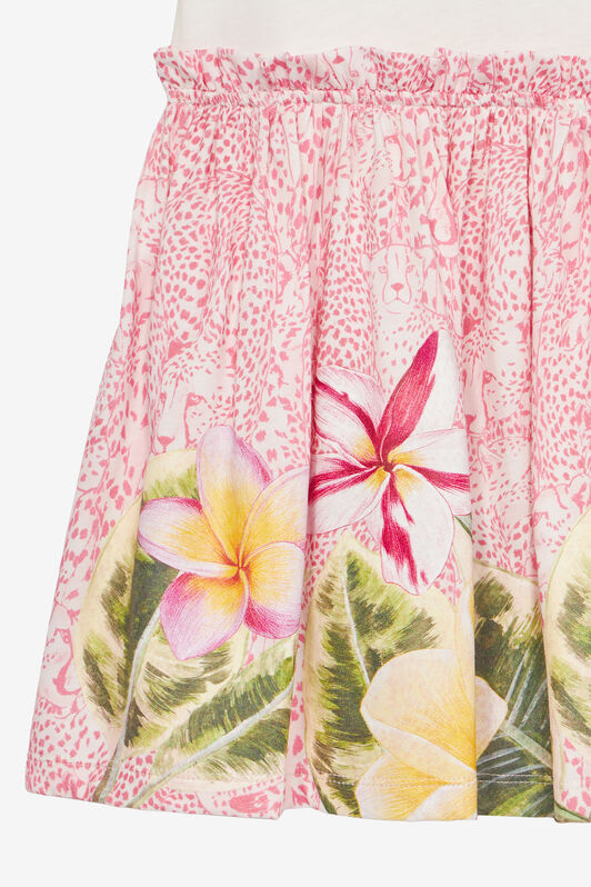 JU Vestido Con Logotipo Y Estampado De Flores Y Guepardos Rosa UJT10Q-JD001