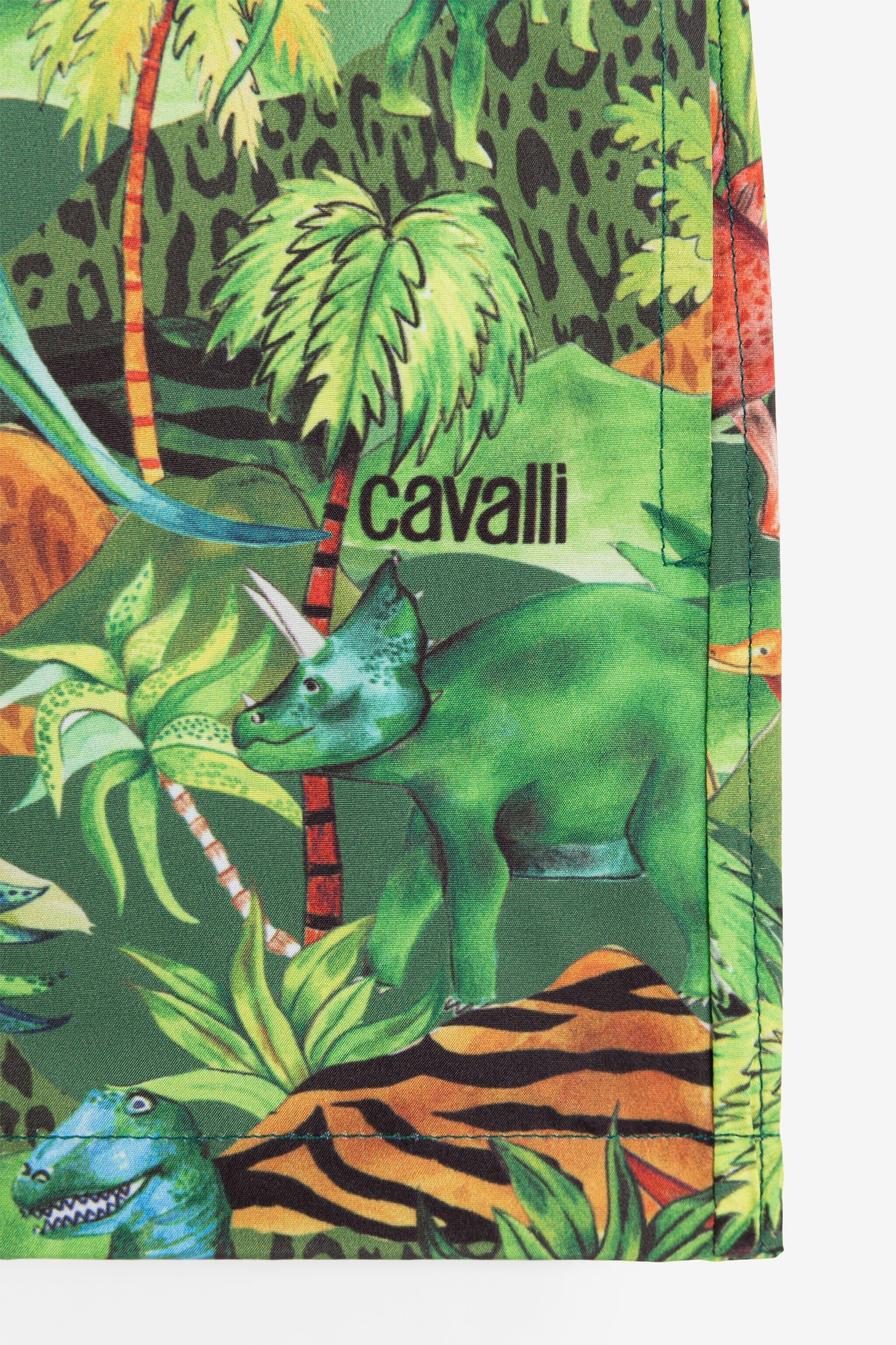 JU Badeshorts mit Dschungel-Print Grün QJH003-5RF60