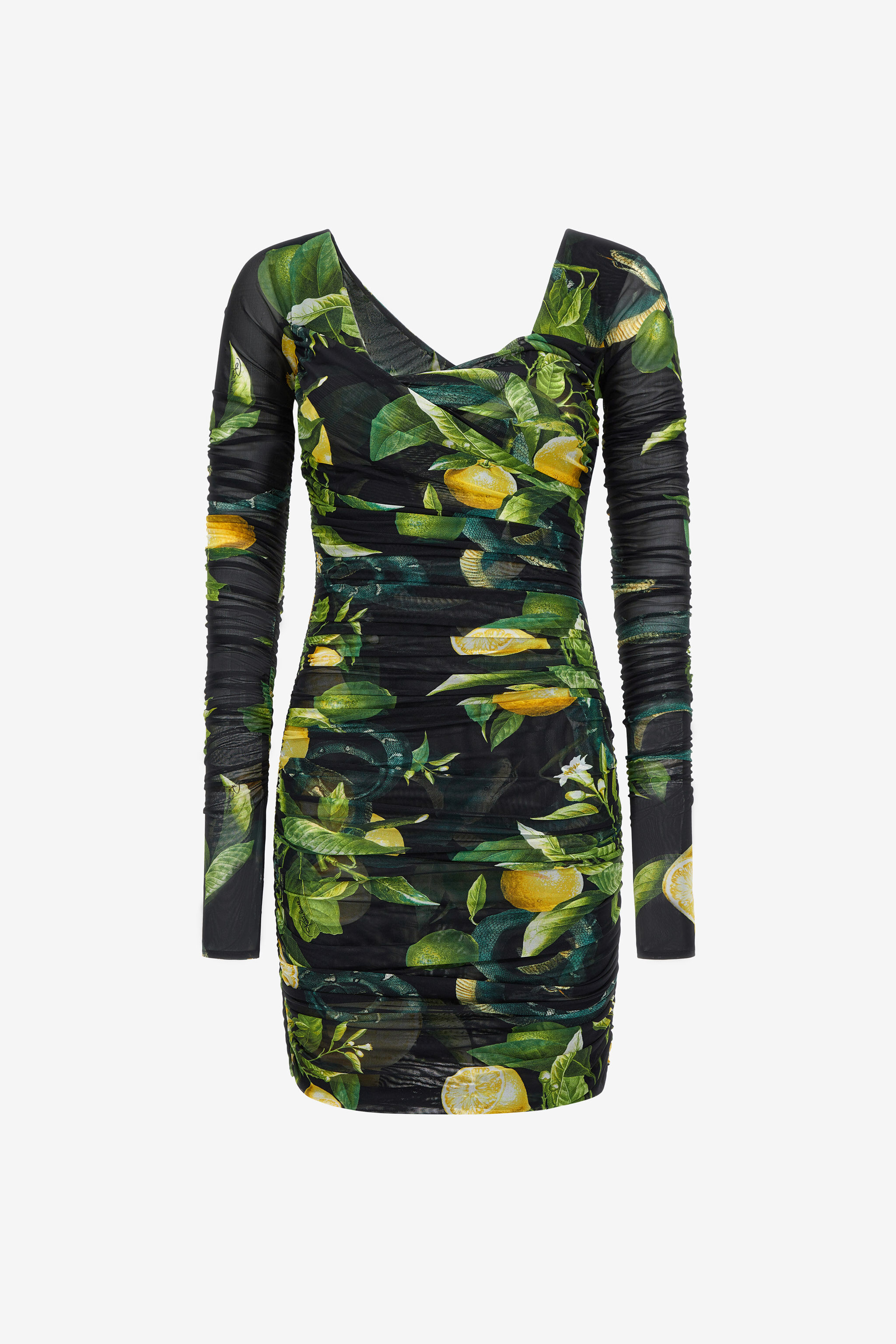 RC Stretch Lemon print short dress Black SKT121-6HI89