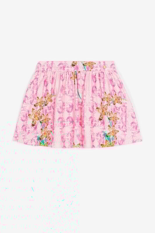 JU Monogram-print mini skirt Pink QJT307-7GG19