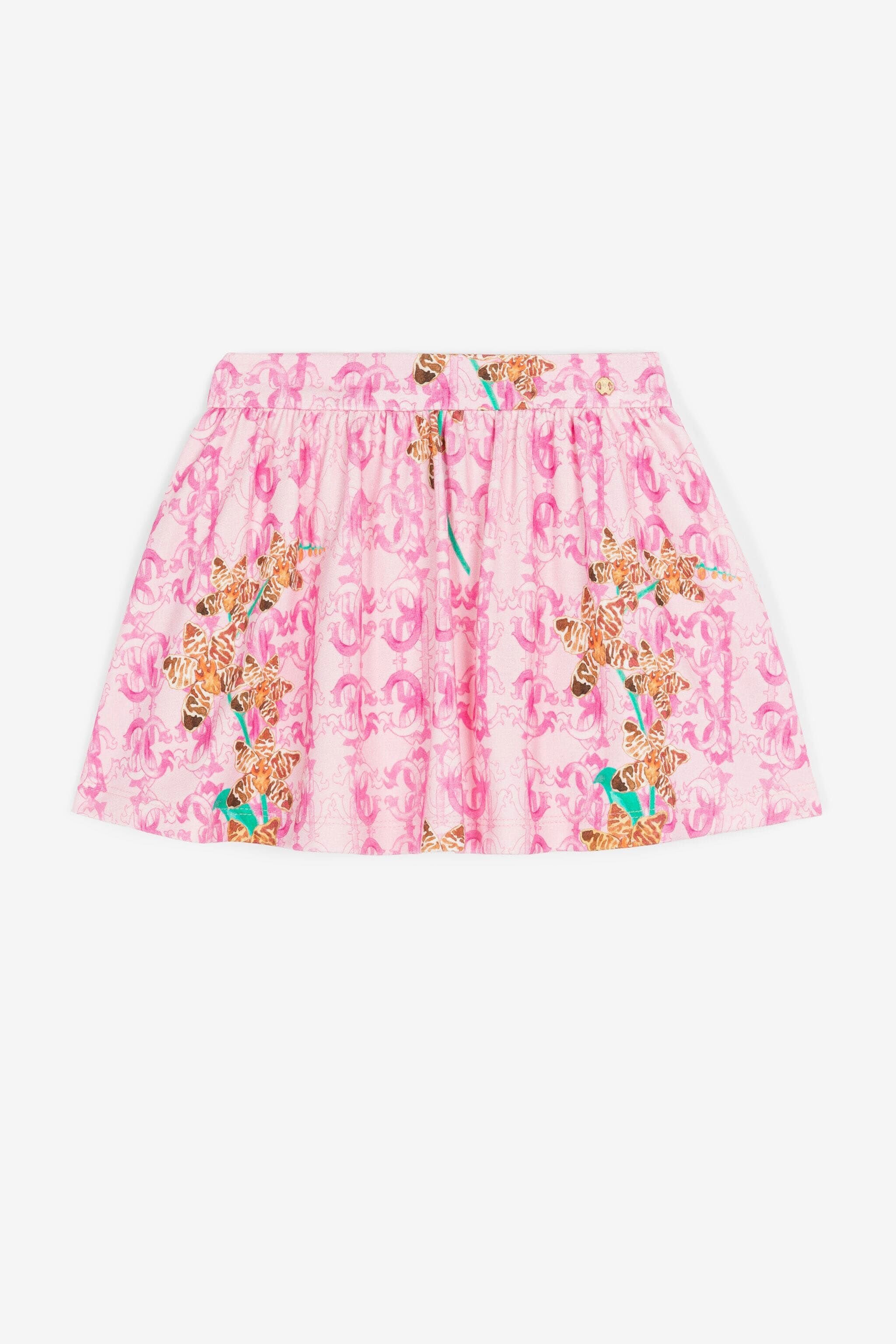JU Monogram-print mini skirt Pink QJT307-7GG19