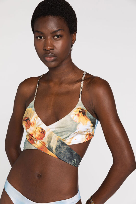 RC Graphic-print reversible bikini top Light blue RYT660-LNG38