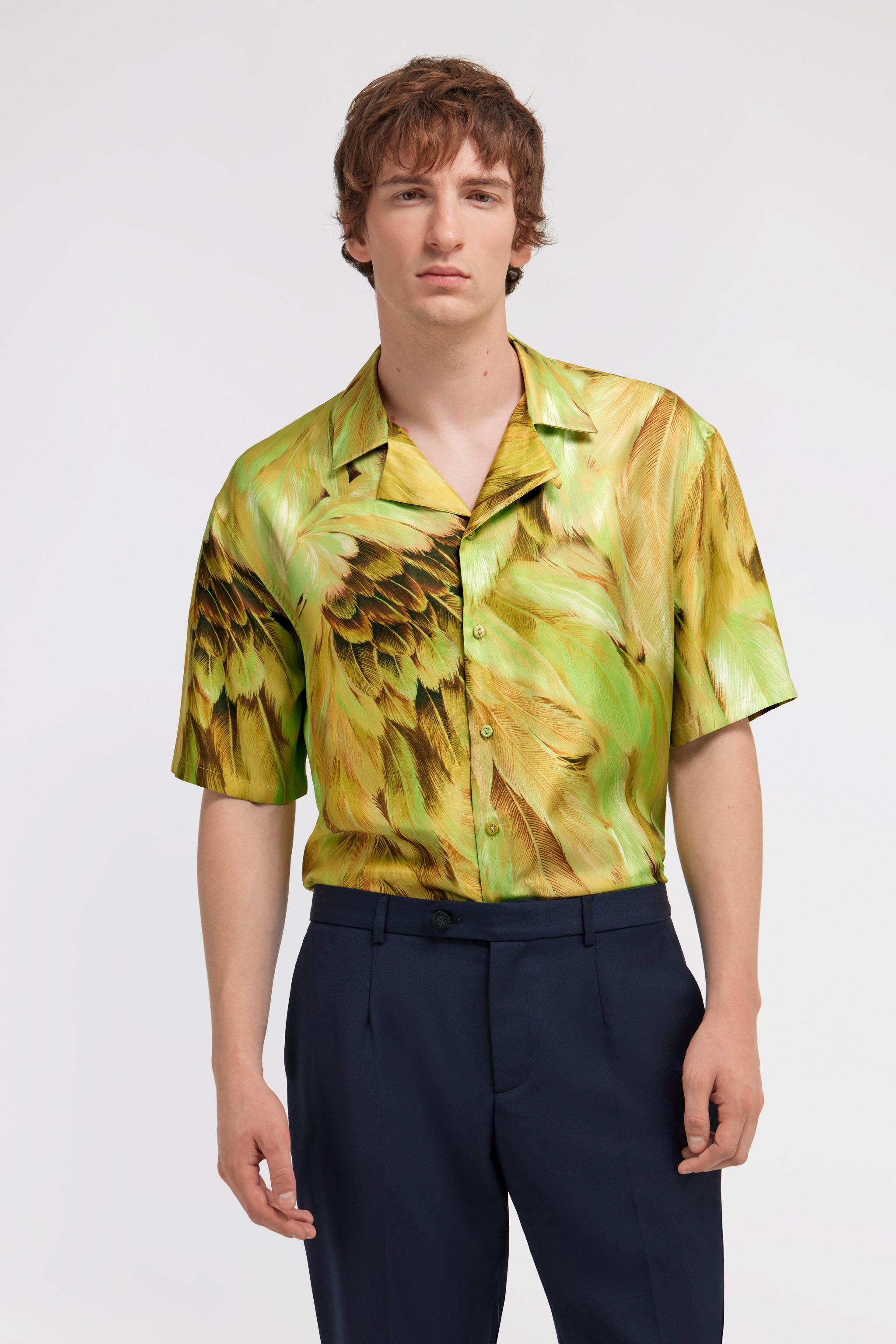 RC Camisa con estampado Plumange Verde claro SMT761-4QL71