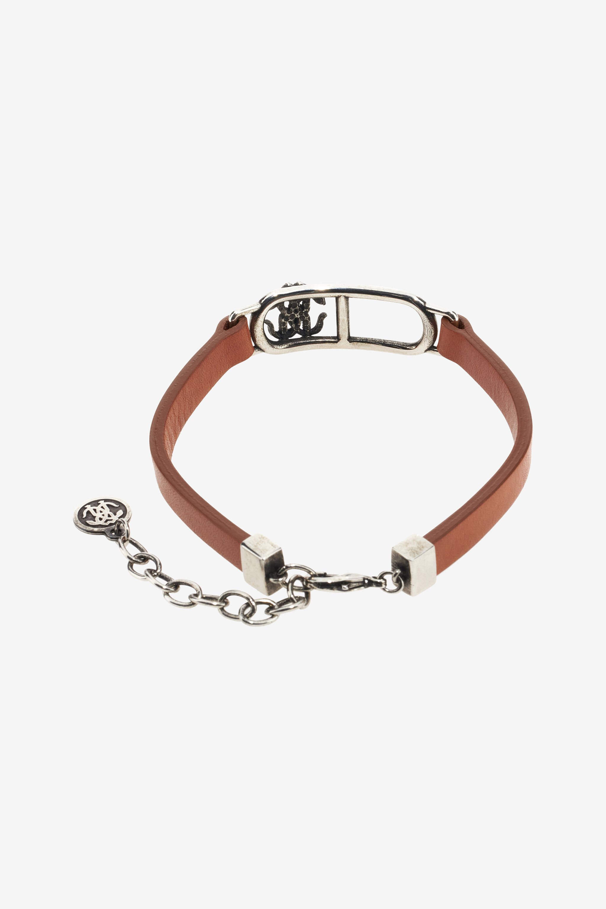 RC Leather bracelet with Monogram RC Marrón SRG010-AM007