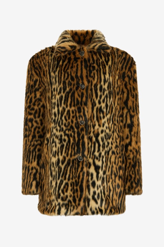 RC Roberto Cavalli Leopard Print Faux Fur Coat RC Roberto Cavalli Leopard Print Faux Fur Coat Brown VWT501-FT002