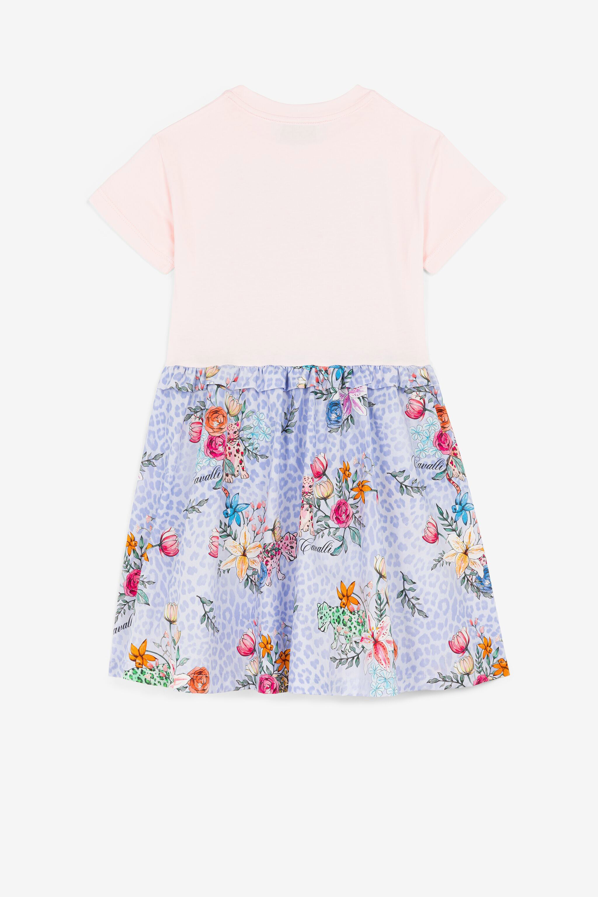 JU Kleid mit Jaguar und Blumen-Print Rosa QJT101-JVF61