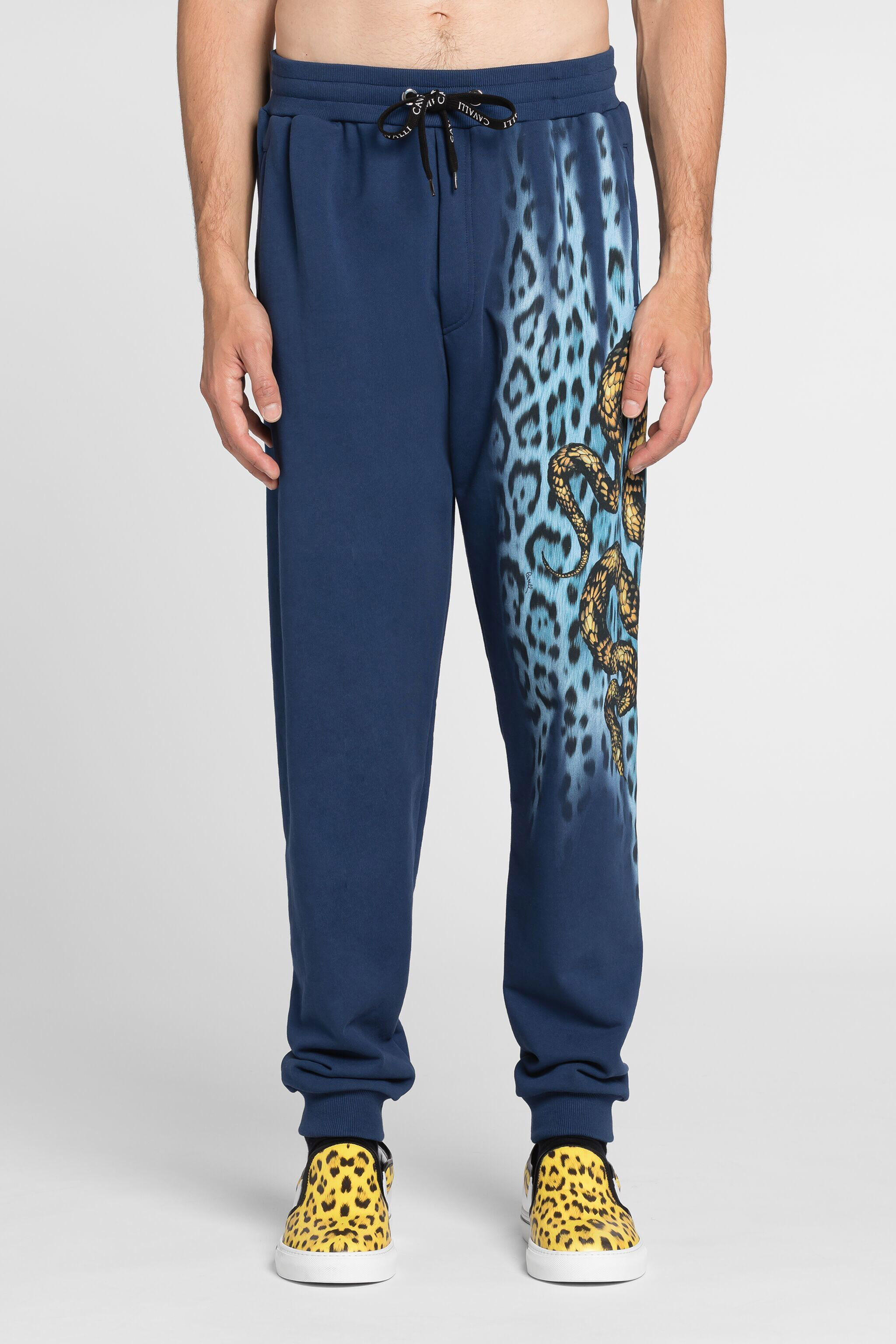 RC Animal-print cotton track pant Dark blue QRT25B-CF050