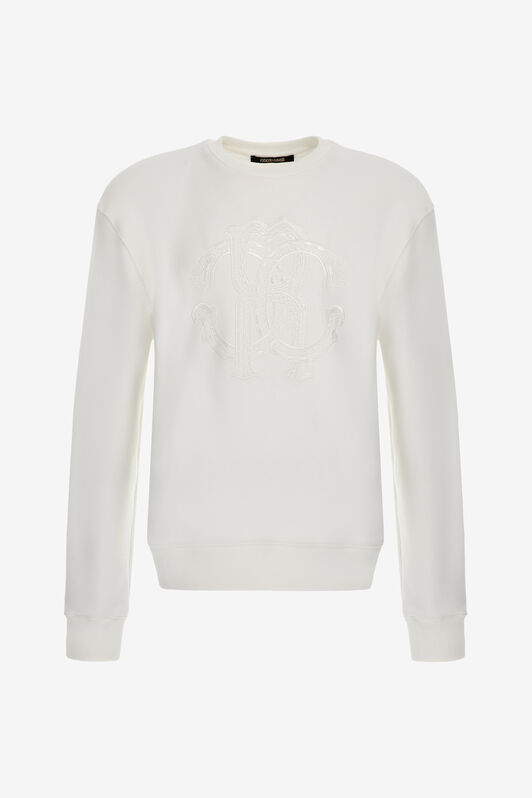 RC White Sweatshirt With Monogram RC Embossed Logo White SRT68C-CF050
