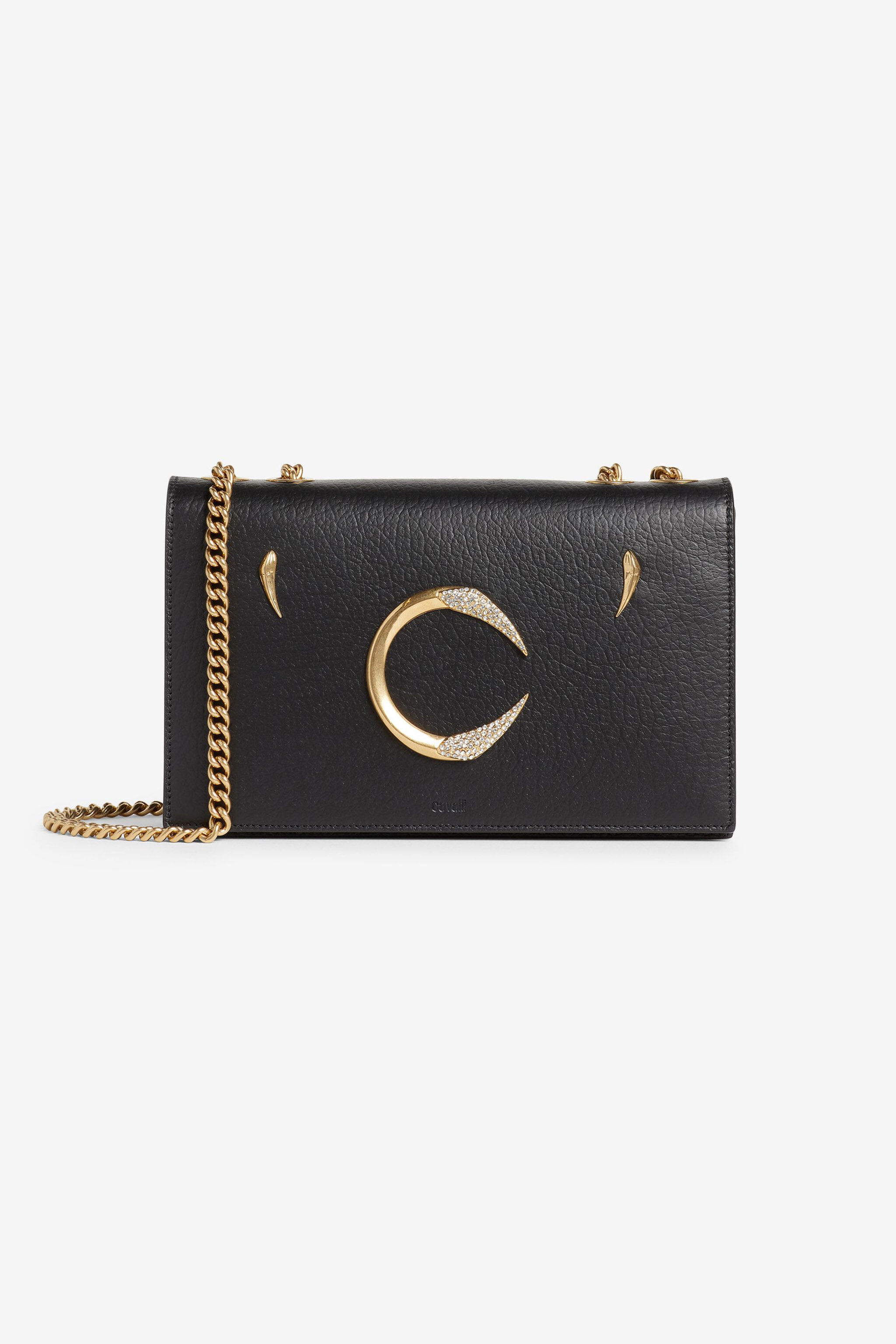 RC Medium Crystal-Embellished C Logo Shoulder Bag BLACK/CRYSTAL NQB00D-PZ995