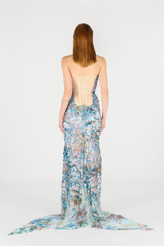 RC Mermaid Print Dress Maxi RC Mermaid Print Dress Maxi Blue/Silver UWR119-CKN92