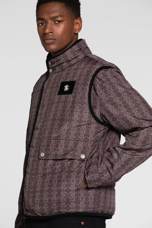 RC RC Monogram-Print Padded Gilet RC RC Monogram-Print Padded Gilet Brown PRT835-9ME43