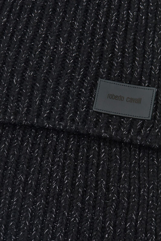 RC Bufanda de mezcla de mohair con placa con logotipo Negro TALR42-IR059