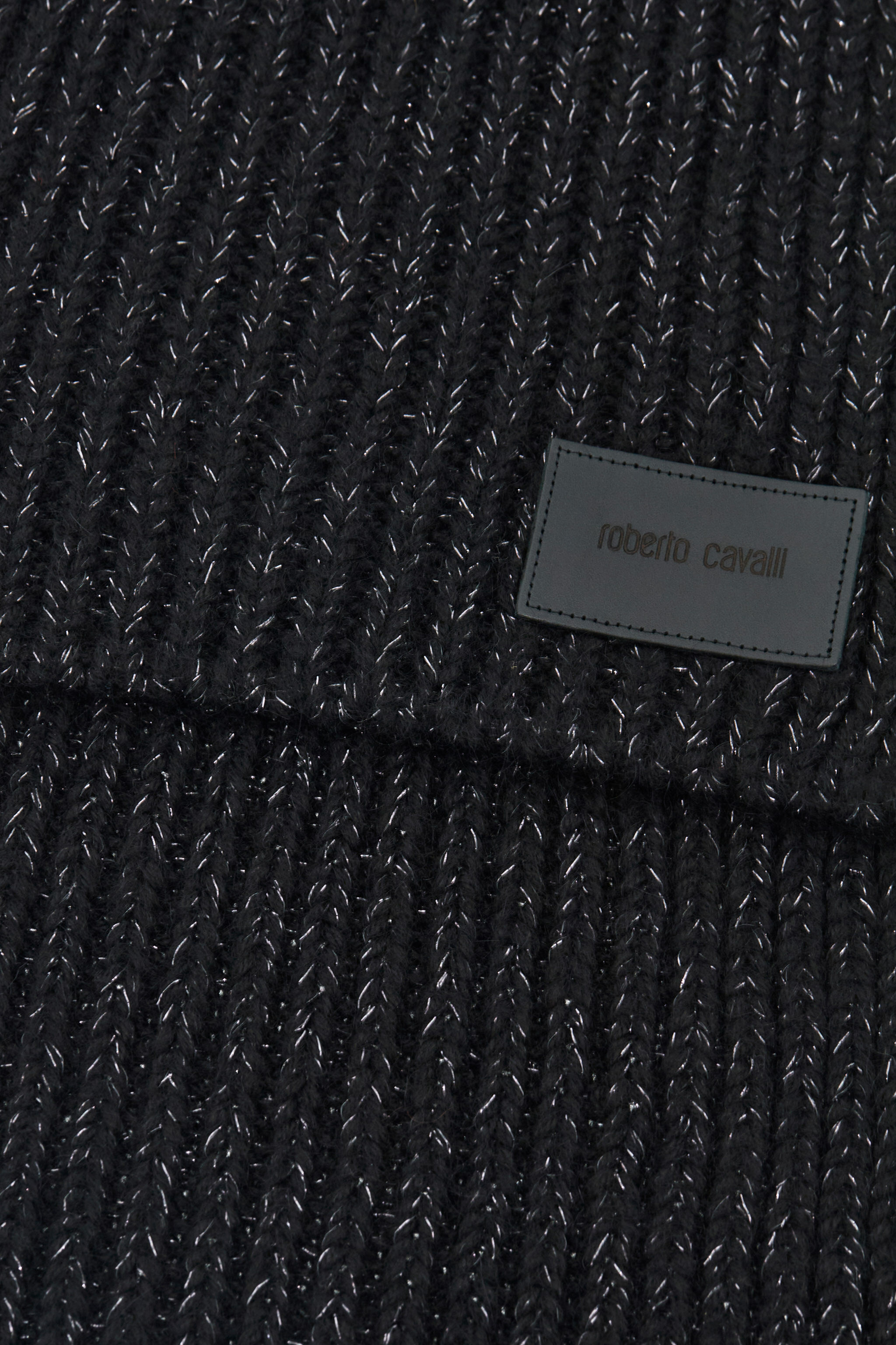 RC Bufanda de mezcla de mohair con placa con logotipo Negro TALR42-IR059