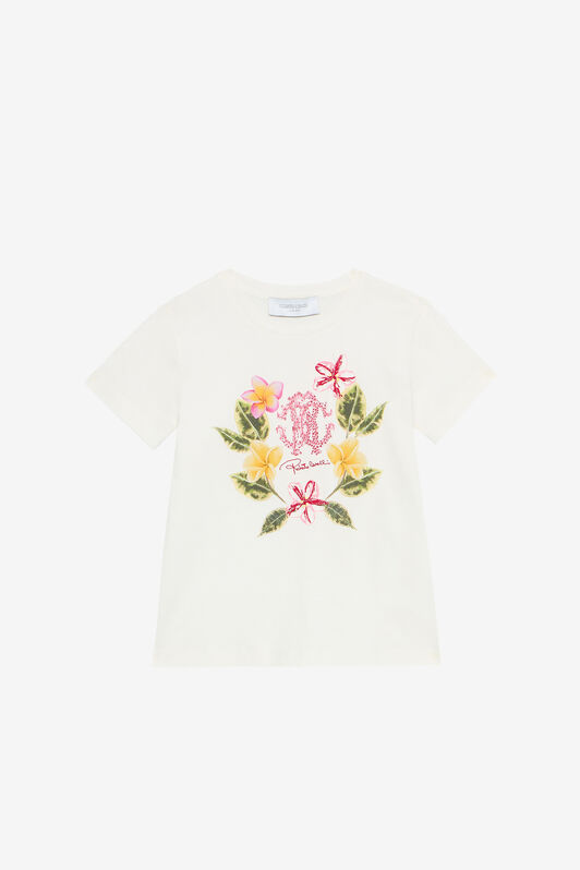 JU T-Shirt À Imprimé Floral JU T-Shirt À Imprimé Floral Blanc UJT62G-JD001
