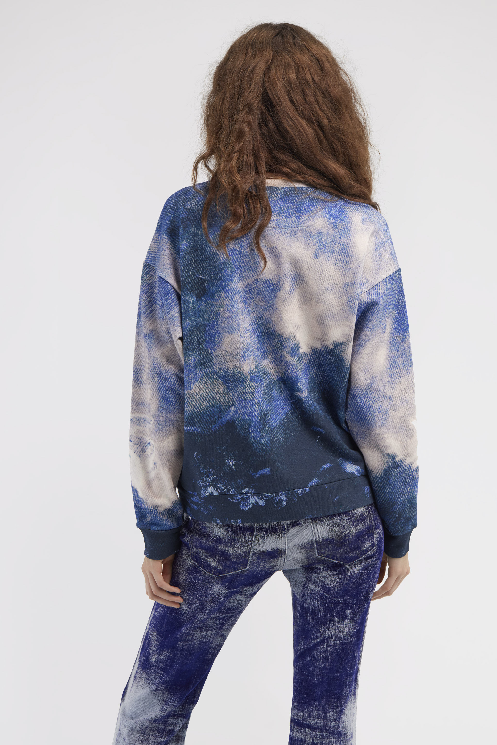 RC Sweatshirt with Denim Wild Leda print Dark blue RWT64C-2OI16