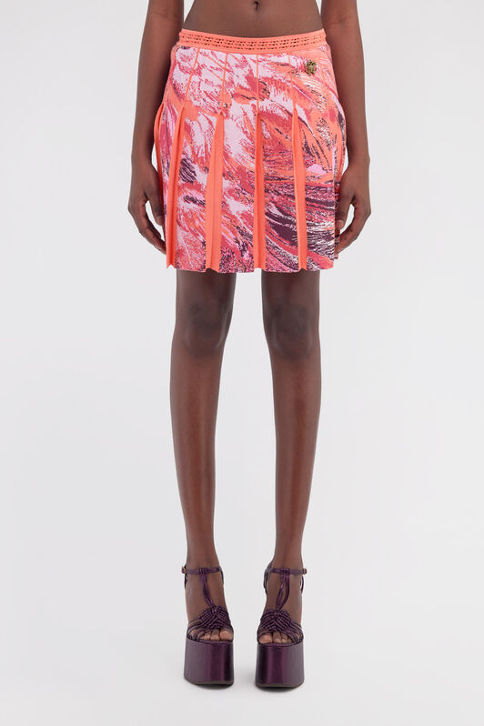RC Plumage print knitwear skirt Fucsia SWM300-MI150