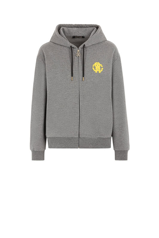 RC RC Monogram-Print Zip Hoodie RC RC Monogram-Print Zip Hoodie Gray JST67B-CF050
