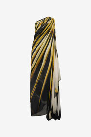 ${brand} Maxikleid Aus Seide Mit Ray Of Gold Print ${colorDescription} ${masterID}