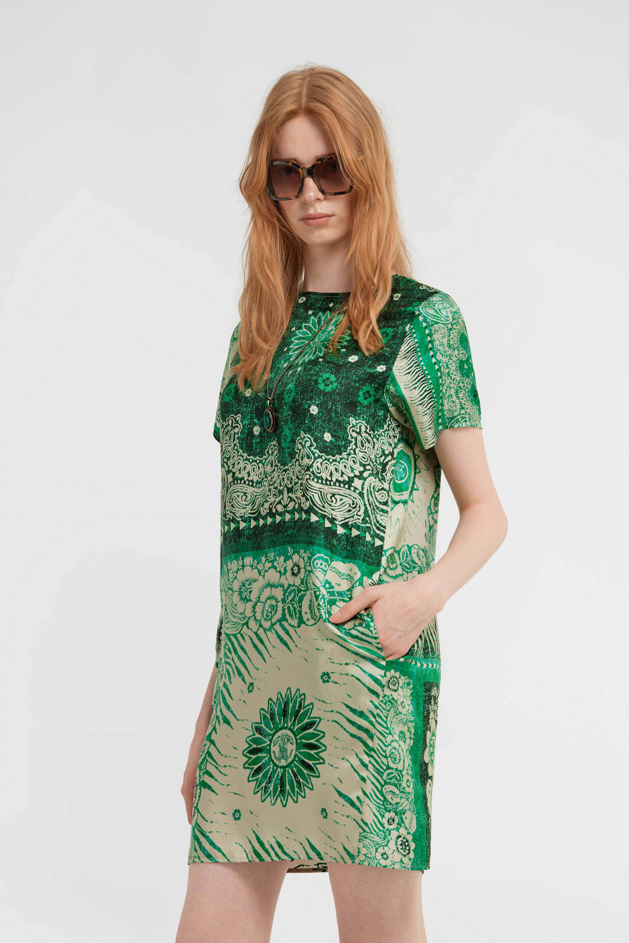 RC Bandana Print Dress Green TKT101-4QN05