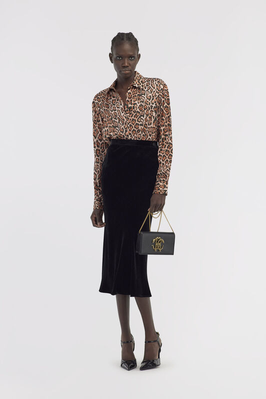 RC Velvet midi skirt Black NOT30B-VL002