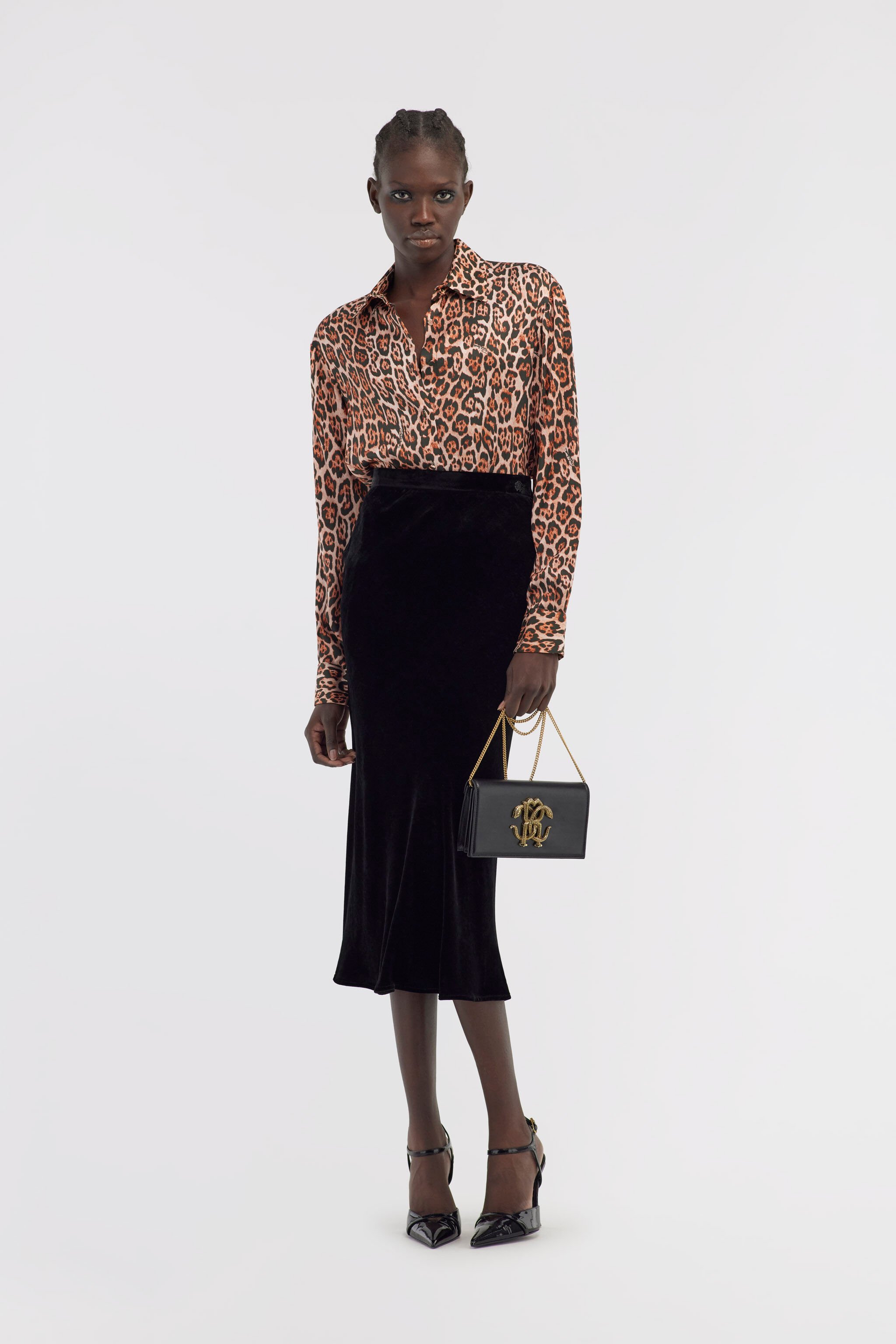 RC Velvet midi skirt Black NOT30B-VL002