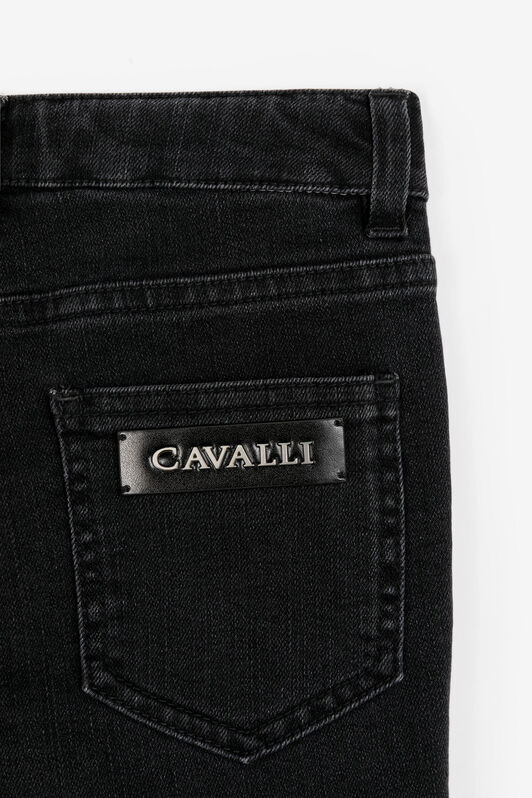 JU Logo-patch straight-leg jeans Black RJJ208-DS015