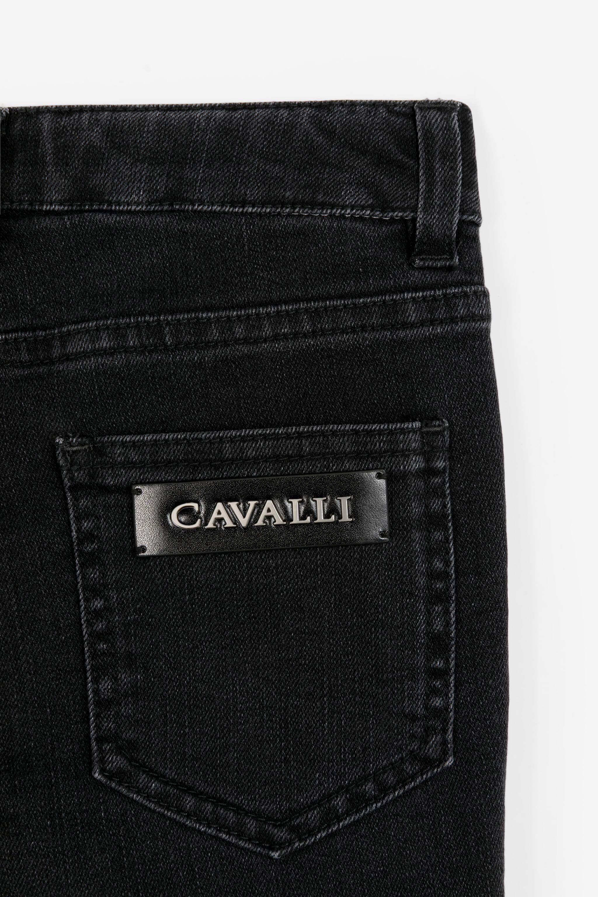 JU Logo-patch straight-leg jeans Black RJJ208-DS015