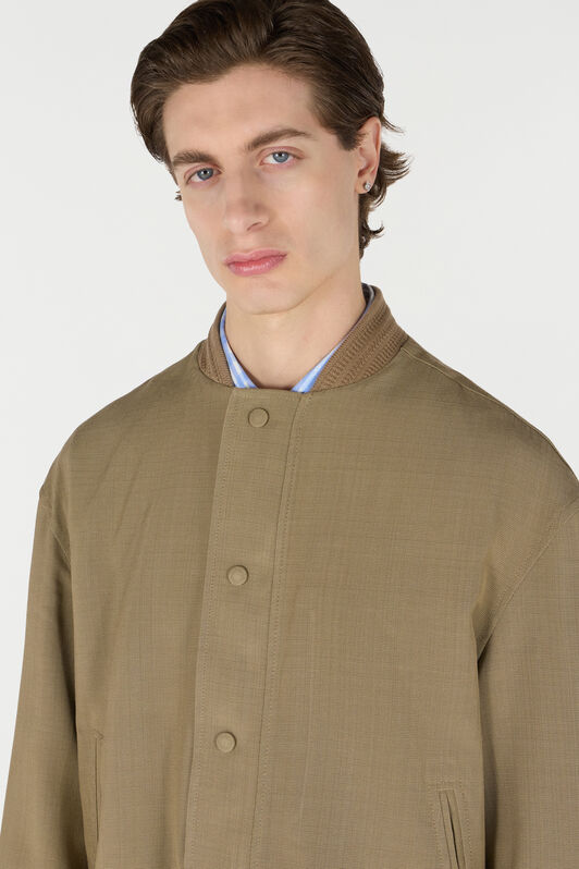 RC Buttoned Bomber Jacket Brown URT465-VI045