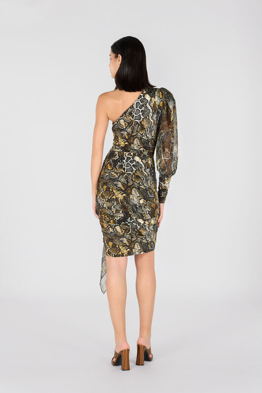 JC Woman Mini Dress Black/Brown RKT965-RK474