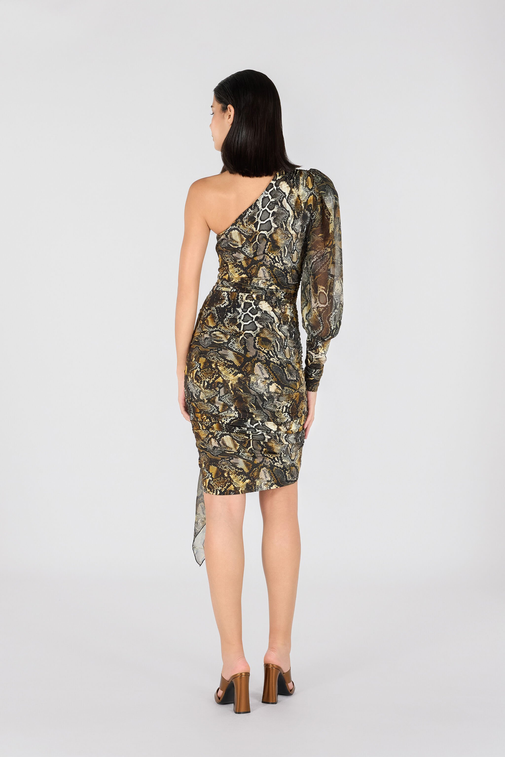 JC Woman Mini Dress Black/Brown RKT965-RK474