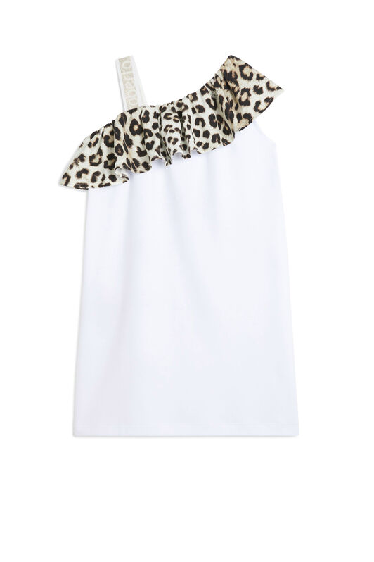 JU Abito asimmetrico con felini JU Abito asimmetrico con felini WHITE/BEIGE KJT108-JV025
