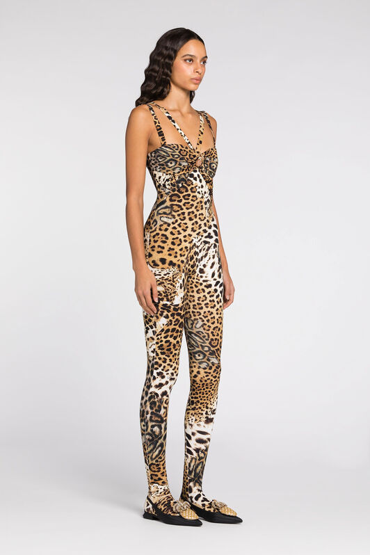 RC Leopard-print jumpsuit Light Brown QWT163-LNG34