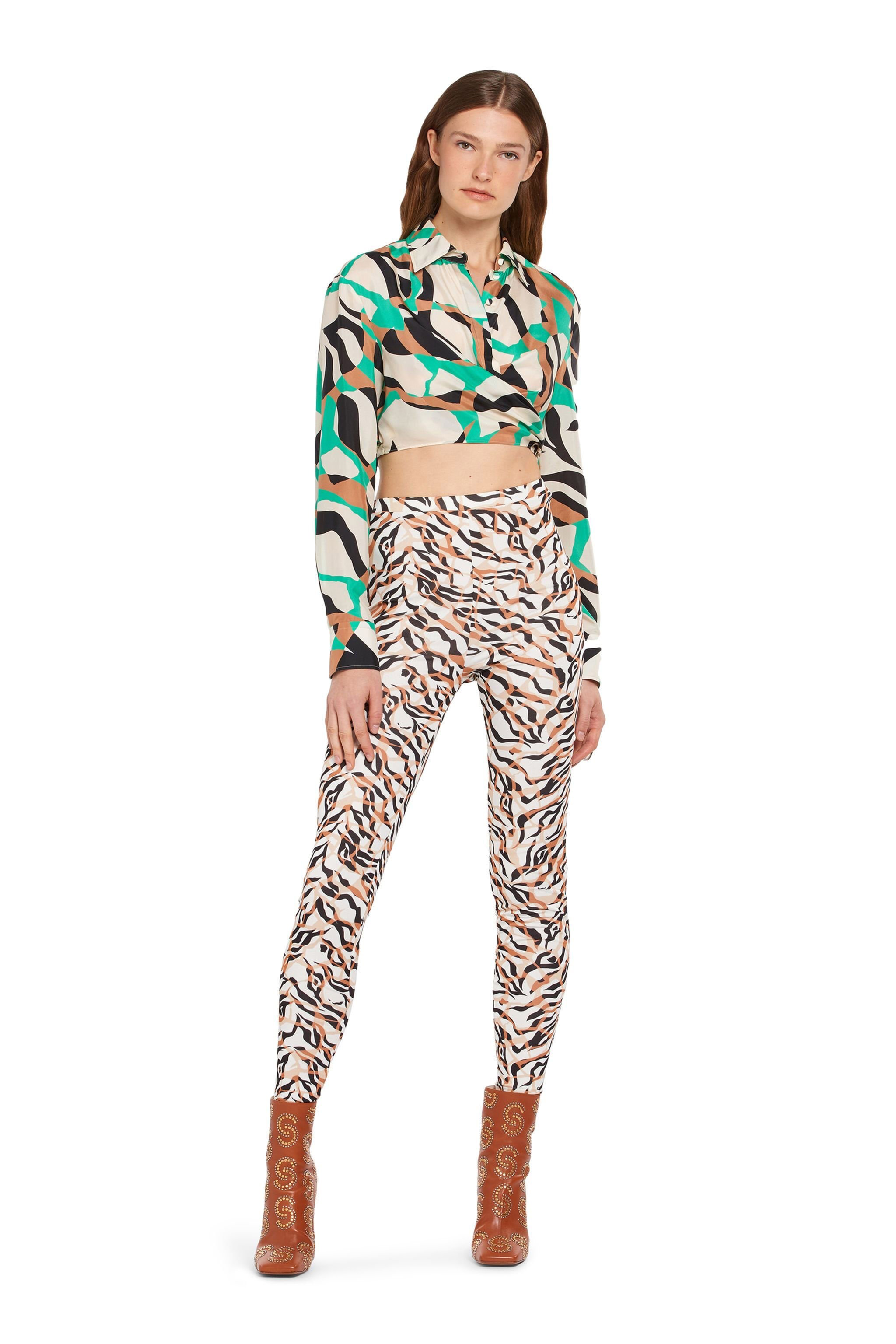 RC Legging à imprimé Micro Tiger Twiga Blanc IWT208-7HR37