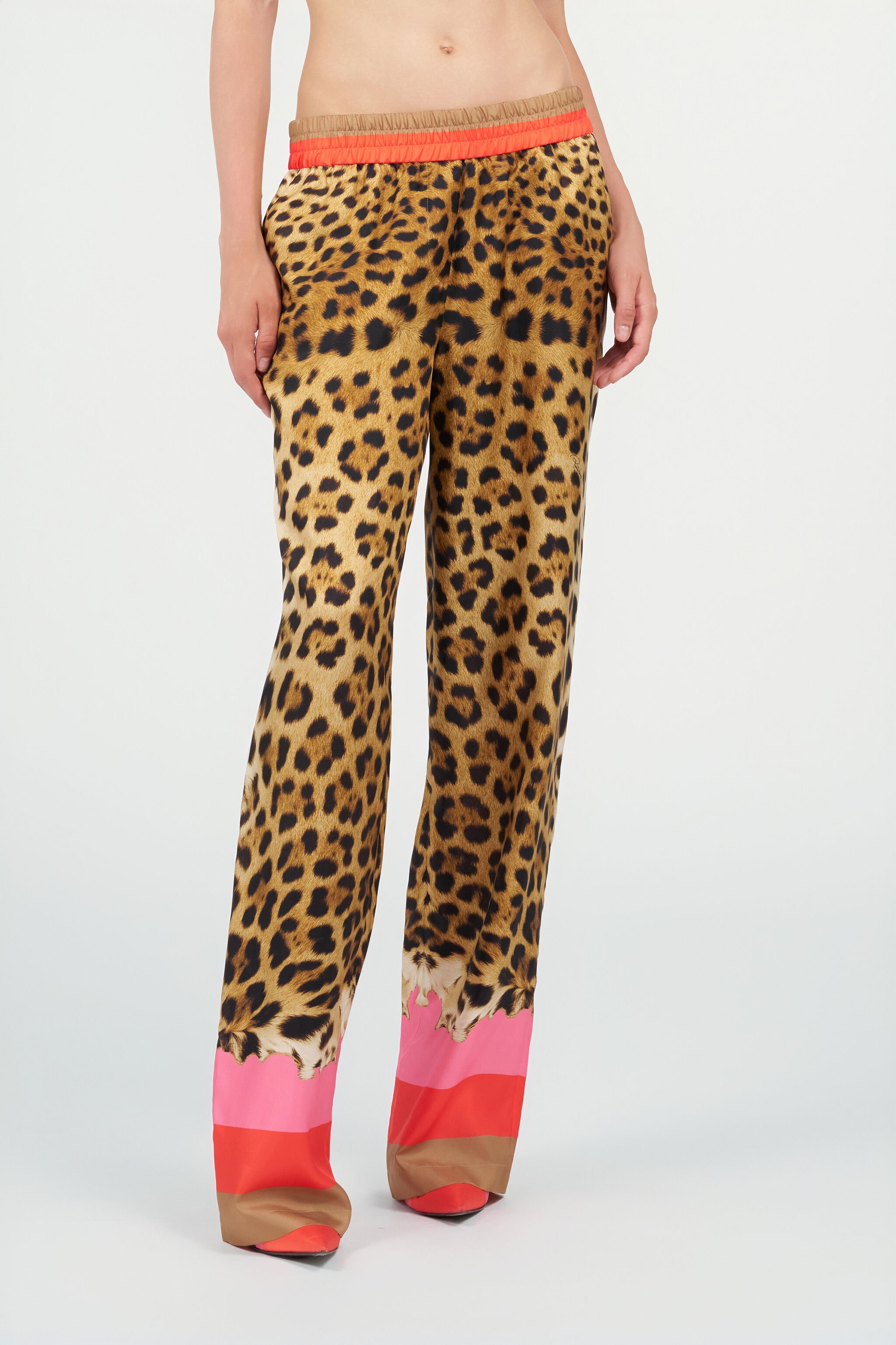 RC Palazzo Pants with Pop Horse Print CORAL RED WQT210-OZR33