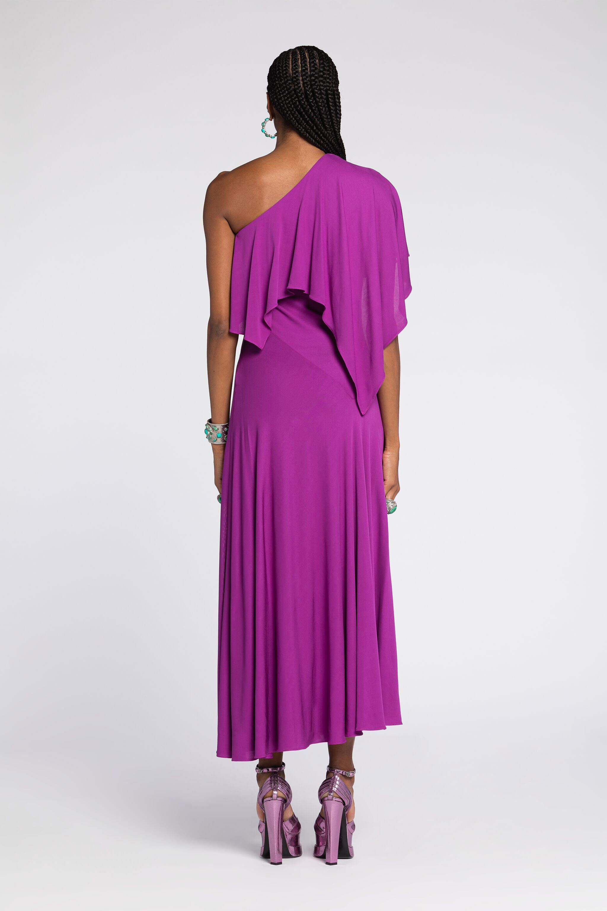 RC Abito monospalla drappeggiato Viola RKT116-JJ051