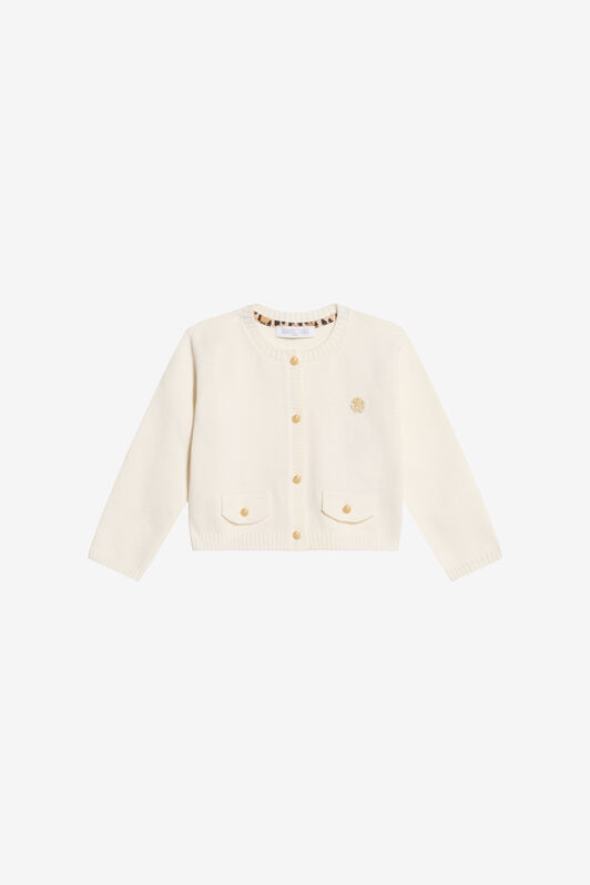 JU Ivory Cotton Cardigan MILKY WHITE WJM600-MG001